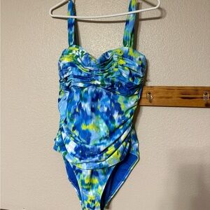 Bleu Rod Beattie Blue and Green One Piece Swimsuit